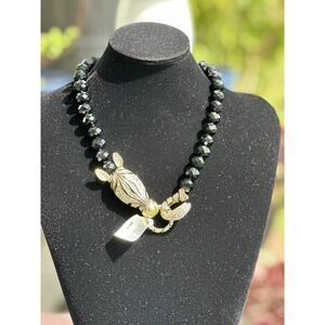 NWT‎ Heidi Daus Glass Beads & Crystals Zebra Short Necklace